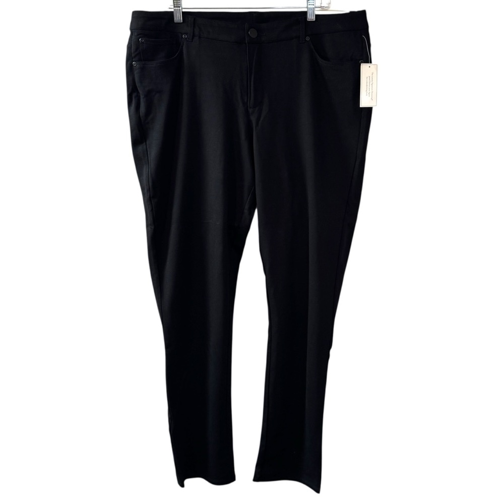 NWT CJ Banks Signature Slimming Moderately Curvy Tapered Leg Black Pants sz 18W